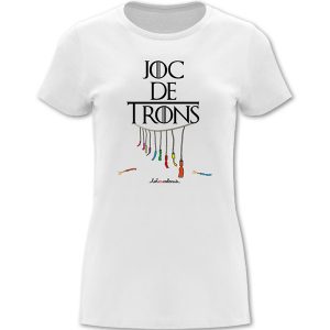 Joc de trons - Camiseta entallada blanca - Camisetes en valencià - Productes en valencià - Tot en valencià