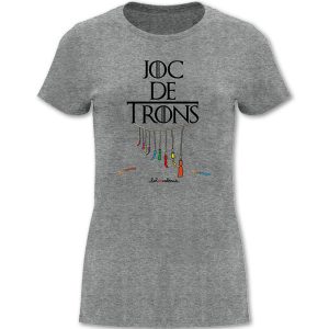 Joc de trons - Camiseta entallada grisa - Camisetes en valencià - Productes en valencià - Tot en valencià