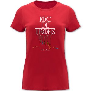 Joc de trons - Camiseta entallada roja - Camisetes en valencià - Productes en valencià - Tot en valencià