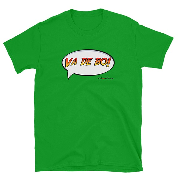 Camiseta mànega curta verda - Va de bo - Camisetes en valencià - Productes en valencià - Tot en valencià