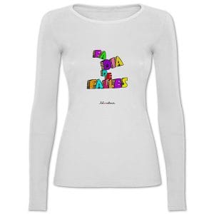 Camiseta mànega llarga entallada blanca Fa dia de falles - Camisetes en valencià - Productes en valencià - Tot en valencià