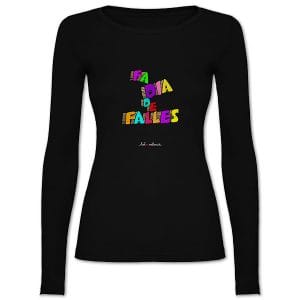 Camiseta mànega llarga entallada negra Fa dia de falles - Camisetes en valencià - Productes en valencià - Tot en valencià