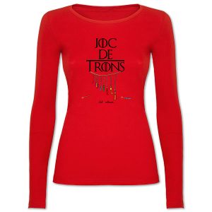 Camiseta mànega llarga entallada roja Joc de trons - Camisetes en valencià - Productes en valencià - Tot en valencià