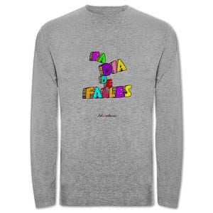 Camiseta mànega llarga grisa Fa dia de falles - Camisetes en valencià - Productes en valencià - Tot en valencià