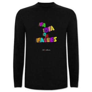 Camiseta mànega llarga negra Fa dia de falles - Camisetes en valencià - Productes en valencià - Tot en valencià