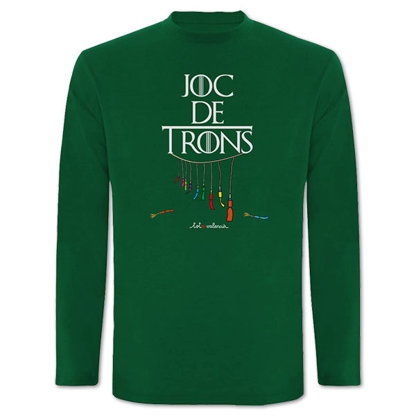 Camiseta mànega llarga verda Joc de trons - Camisetes en valencià - Productes en valencià - Tot en valencià