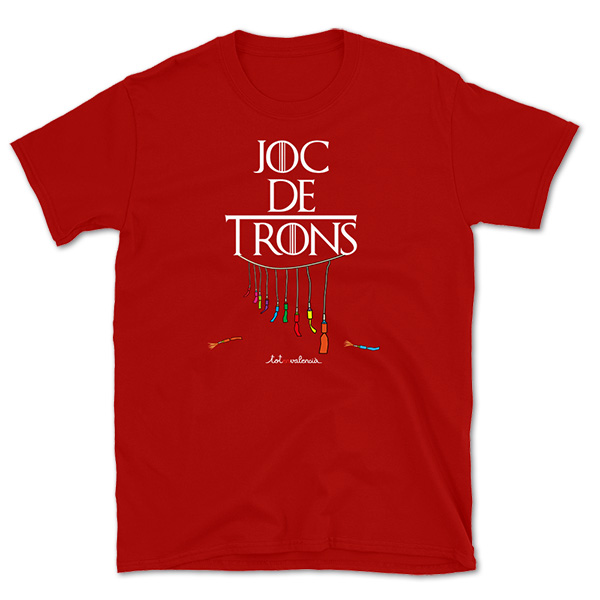 Joc de trons - Camiseta roja - Camisetes en valencià - Productes en valencià - Tot en valencià