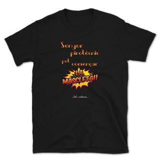 Senyor pirotècnic pot començar la mascletà - Camiseta negra - Camisetes en valencià - Productes en valencià - Tot en valencià