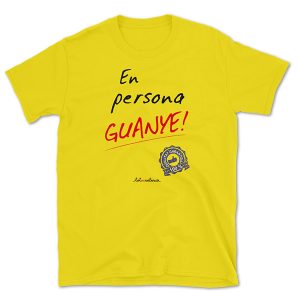 Camiseta mànega curta groga En persona guanye - Camisetes en valencià - Productes en valencià - Tot en valencià