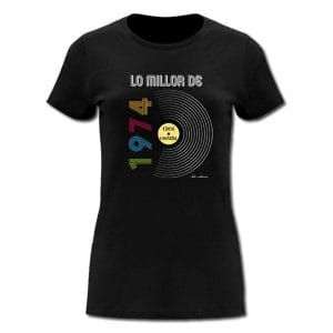 Samarreta mànega curta entallada Lo millor de 1974 Edició limitada negra - Samarretes en valencià - Productes en valencià - Tot en valencià